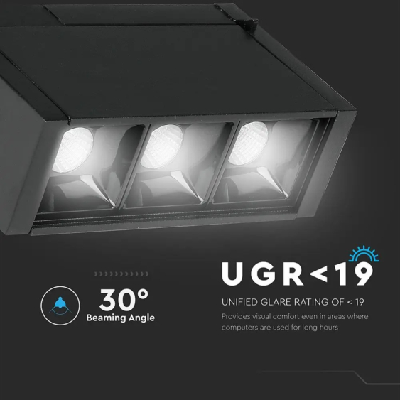 V-TAC LED spotlámpa mágneses sínhez 3W CRI&gt;90 UGR&lt;19 meleg fehér - SKU 7960