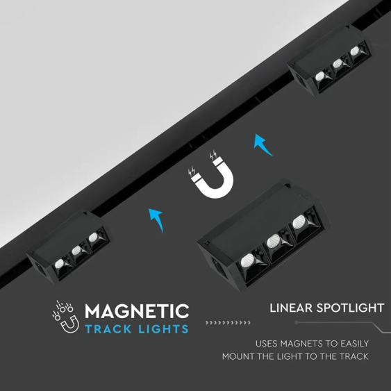 V-TAC LED spotlámpa mágneses sínhez 3W CRI&gt;90 UGR&lt;19 természetes fehér - SKU 7961