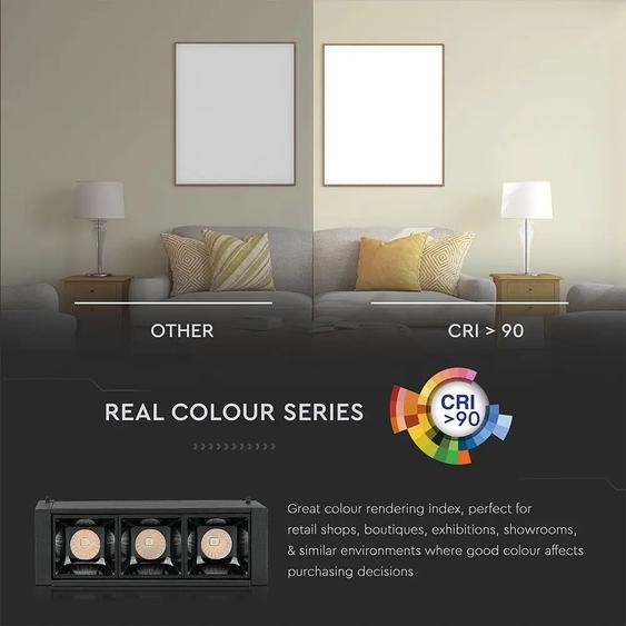 V-TAC LED spotlámpa mágneses sínhez 3W CRI&gt;90 UGR&lt;19 természetes fehér - SKU 7961