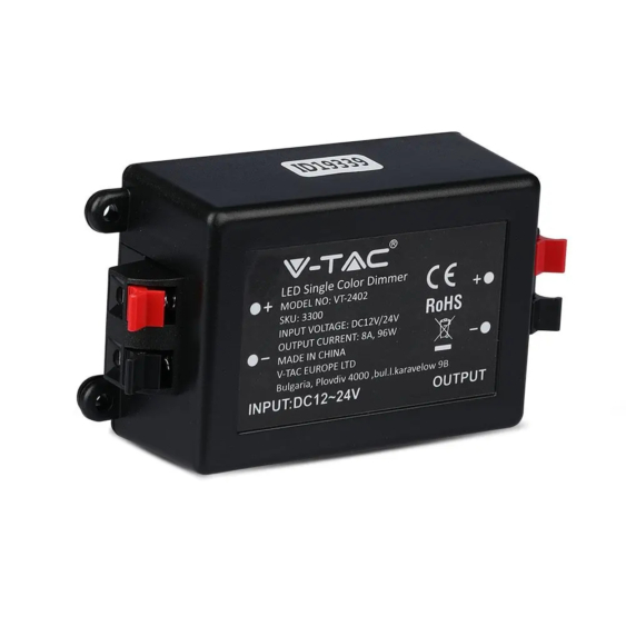 V-TAC LED szalag dimmer távirányítóval 12/24V - SKU 3300