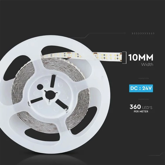 V-TAC LED szalag IP20 SMD 2216 chip 360 db/m meleg fehér CRI>95 - SKU 2580