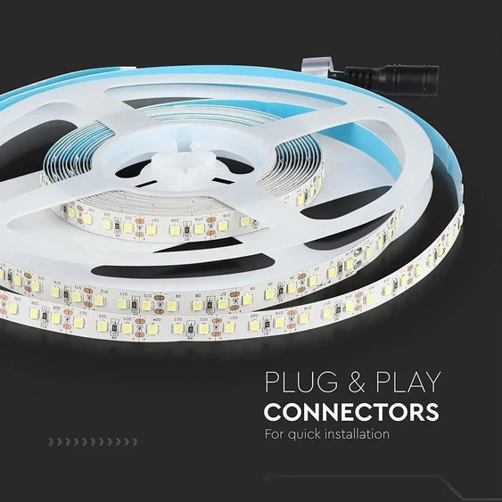 V-TAC LED szalag IP20 SMD 2835 chip 120 db/m meleg fehér - SKU 323