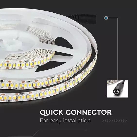 V-TAC LED szalag IP20 SMD 2835 chip 204 db/m meleg fehér - SKU 2461