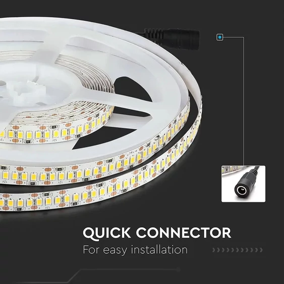 V-TAC LED szalag IP20 SMD 2835 chip 204 db/m természetes fehér - SKU 2462