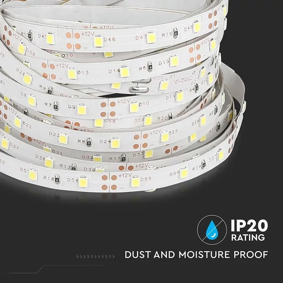 V-TAC LED szalag IP20 SMD 3528 chip 60 db/m piros - SKU 2015