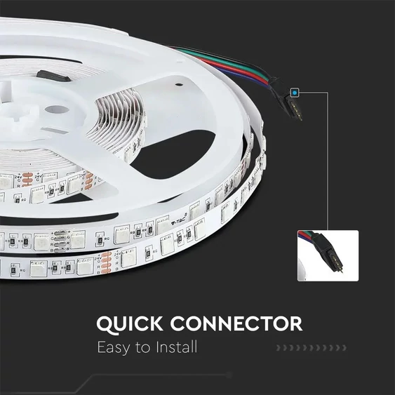 V-TAC LED szalag IP20 SMD 5050 chip 60 db/m RGB - SKU 2592