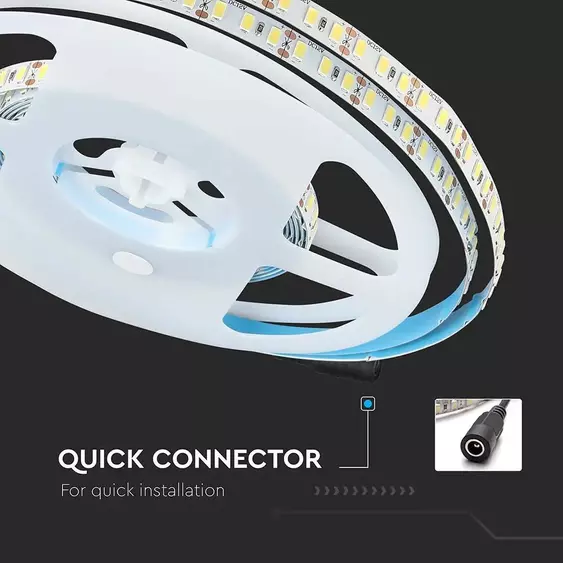 V-TAC LED szalag IP20 SMD 5730 chip 120 db/m meleg fehér, 100LM/W - SKU 212162