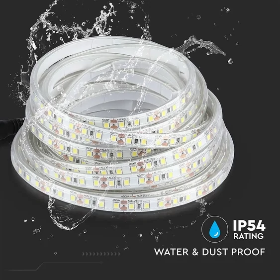 V-TAC LED szalag IP65 SMD 3528 chip 120 db/m meleg fehér - SKU 2038