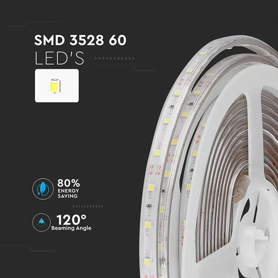V-TAC LED szalag IP65 SMD 3528 chip 60 db/m kék - SKU 2035