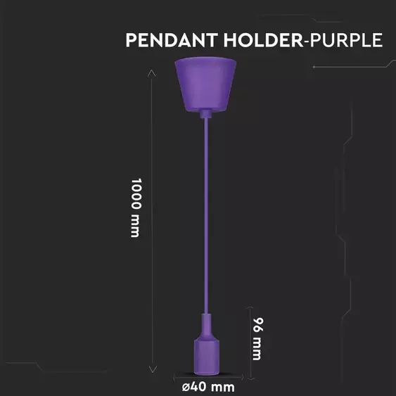 V-TAC lila szilikon függeszték, E27 foglalattal - SKU 3483