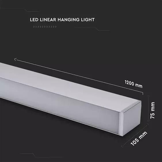 V-TAC mennyezetre függeszthető dimmelhető lineáris LED lámpa 120cm 60W természetes fehér - SKU 378