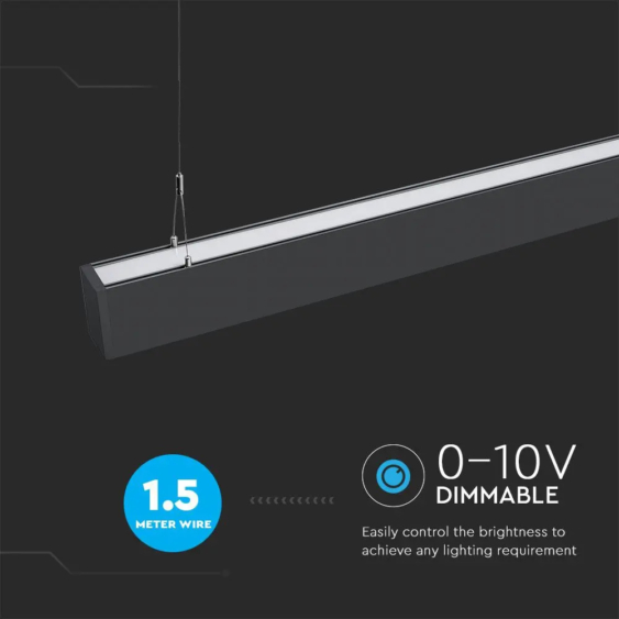V-TAC mennyezetre függeszthető dimmelhető lineáris LED lámpa 120cm 60W természetes fehér - SKU 379