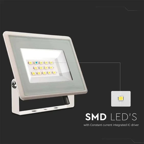 V-TAC mini LED reflektor 10W hideg fehér, fehér házzal - SKU 6732
