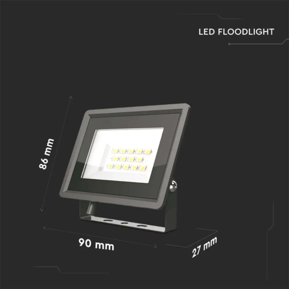 V-TAC mini LED reflektor 10W hideg fehér, fekete házzal - SKU 6729