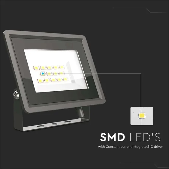 V-TAC mini LED reflektor 10W természetes fehér, fekete házzal - SKU 6728
