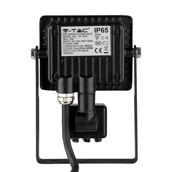 V-TAC mozgásérzékelős LED reflektor 10W hideg fehér Samsung chip - SKU 438