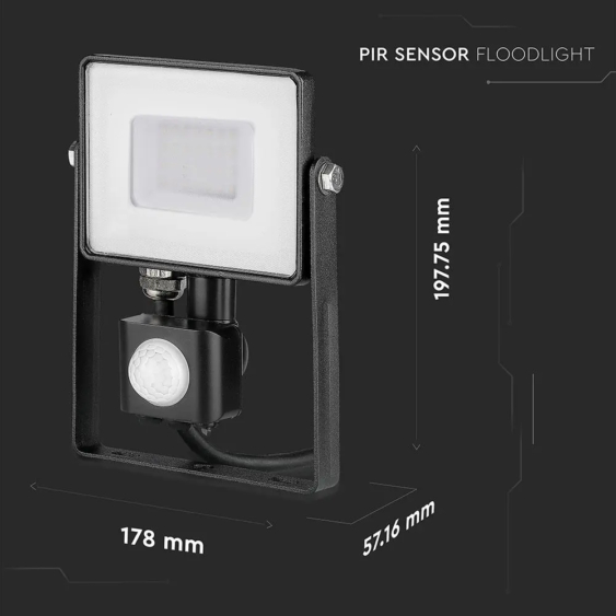 V-TAC mozgásérzékelős LED reflektor 30W meleg fehér Samsung chip - SKU 460