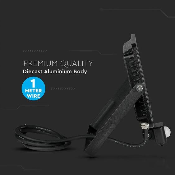 V-TAC mozgásérzékelős LED reflektor 50W természetes fehér Samsung chip - SKU 470