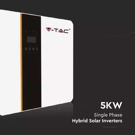V-TAC napelemekhez való egyfázisú 5kW Hibrid rendszerű inverter, LCD kijelzővel - SKU 11509