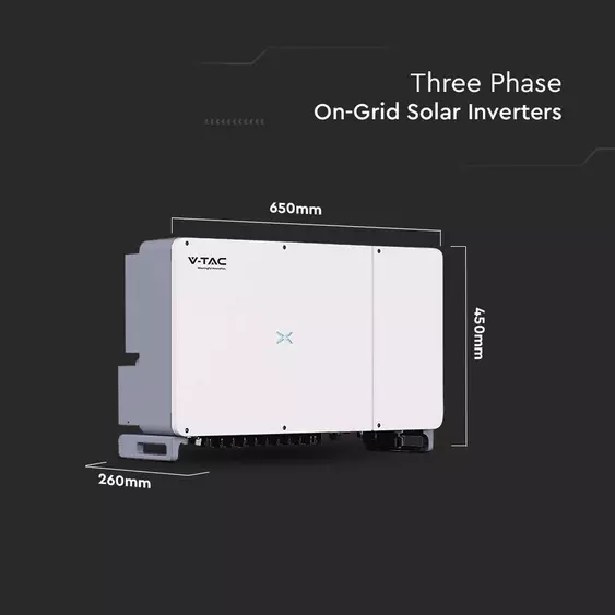 V-TAC napelemekhez való háromfázisú 100kW On-Grid rendszerű inverter, LCD kijelzővel - SKU 11520