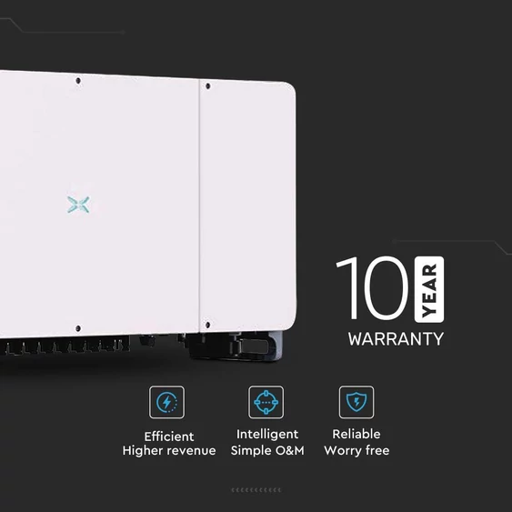 V-TAC napelemekhez való háromfázisú 100kW On-Grid rendszerű inverter, LCD kijelzővel - SKU 11520