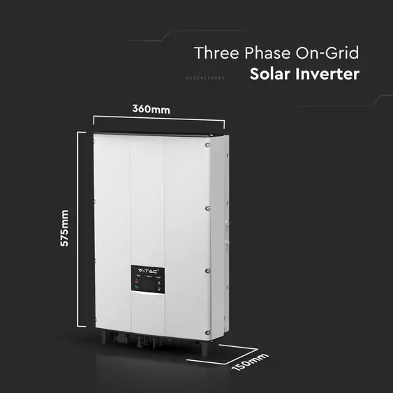 V-TAC napelemekhez való háromfázisú 8kW On-Grid rendszerű inverter, LCD kijelzővel - SKU 11372