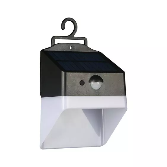 V-TAC napelemes fali lámpa 2W, természetes fehér, szenzorral, PANDA - SKU 10309