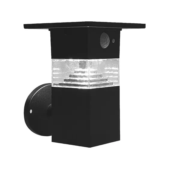 V-TAC napelemes fali lámpa, szenzorral, 4 féle üzemmóddal, meleg fehér fénnyel - SKU 23400