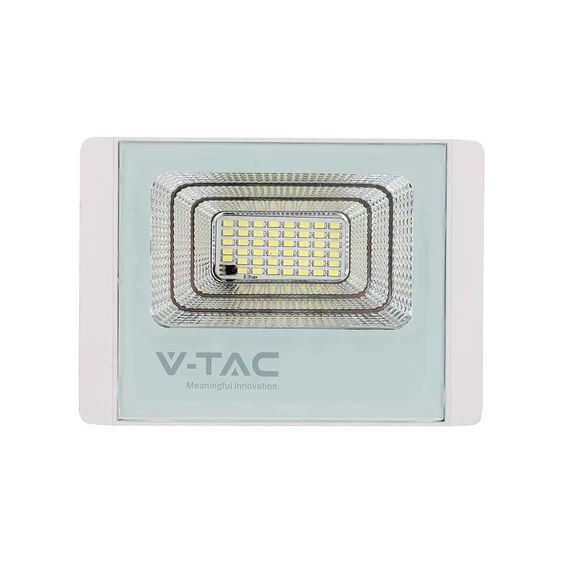 V-TAC napelemes LED reflektor 12W hideg fehér 5000 mAh, fehér házzal - SKU 10405