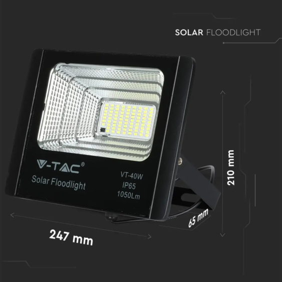 V-TAC napelemes LED reflektor 16W hideg fehér 10000 mAh - SKU 94008