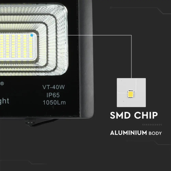 V-TAC napelemes LED reflektor 16W hideg fehér 10000 mAh - SKU 94008