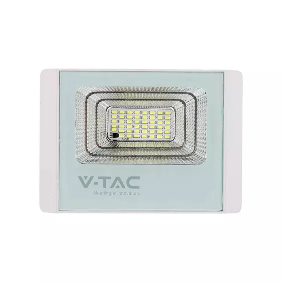 V-TAC napelemes LED reflektor 20W hideg fehér 10000 mAh, fehér házzal - SKU 10409