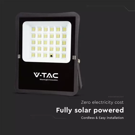 V-TAC napelemes LED reflektor 20W hideg fehér, 2400 Lumen - SKU 6970