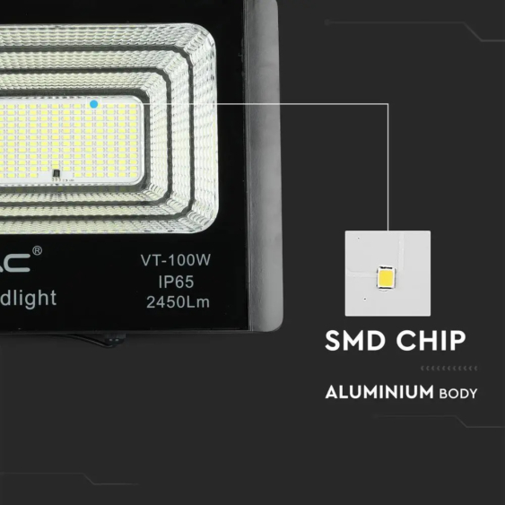 V-TAC napelemes LED reflektor 35W természetes fehér 15000 mAh - SKU 8576