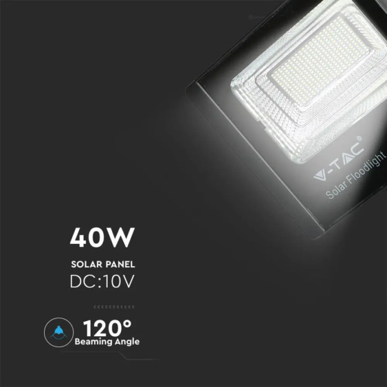 V-TAC napelemes LED reflektor 40W természetes fehér 20000 mAh - SKU 8577