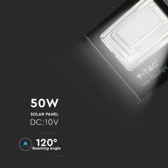 V-TAC napelemes LED reflektor 50W hideg fehér 25000 mAh - SKU 94027