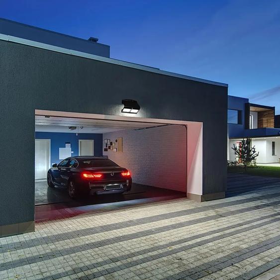 V-TAC napelemes, mozgásérzékelős LED reflektor, 3W meleg+természetes fehér, fekete előlap - SKU 7528