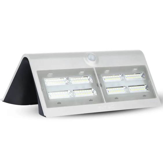 V-TAC napelemes, mozgásérzékelős LED reflektor, fehér, 7W természetes fehér - SKU 8278