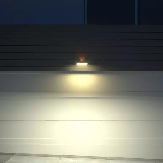 V-TAC napelemes tégla alakú fali lámpa 3W, 2in1 színhővel, szenzorral, fekete házzal - SKU 10305