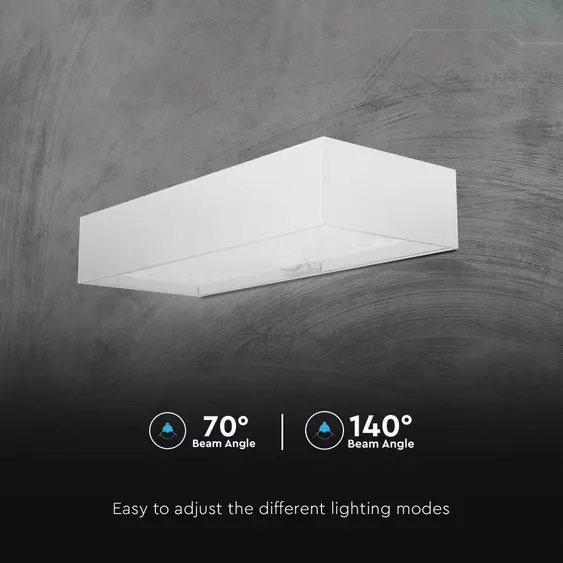 V-TAC napelemes tégla alakú fali lámpa, 6W, természetes fehér, szenzorral, fehér házzal - SKU 10308