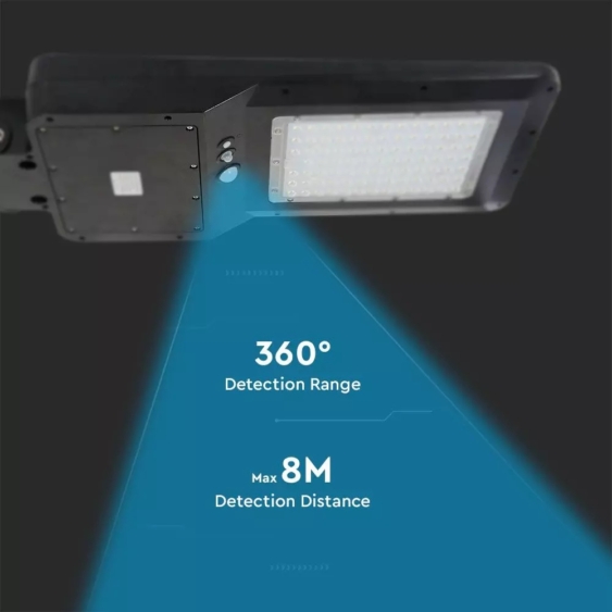 V-TAC napelemes utcai LED lámpa, térvilágító lámpatest 40W hideg fehér - SKU 5504
