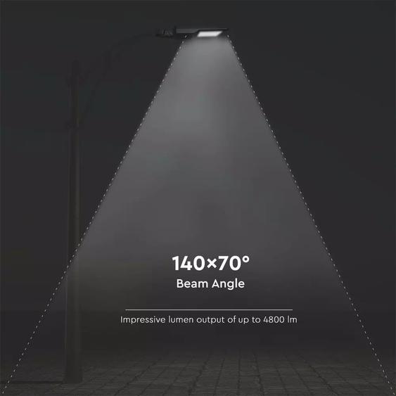 V-TAC napelemes utcai LED lámpa, térvilágító lámpatest 40W természetes fehér - SKU 5503