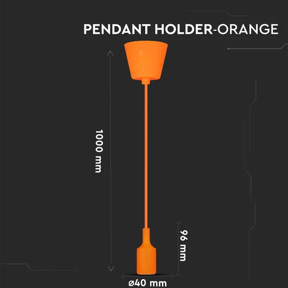 V-TAC narancssárga szilikon függeszték, E27 foglalattal - SKU 3484