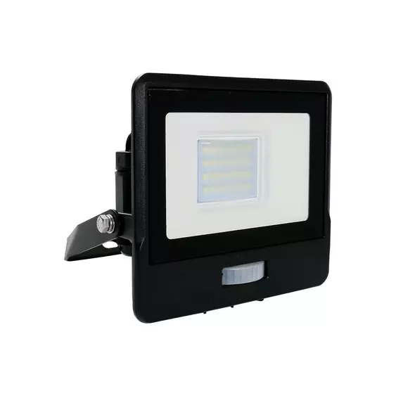 V-TAC okos beépített mozgásérzékelős LED reflektor 10W CCT, fekete házzal - SKU 3027