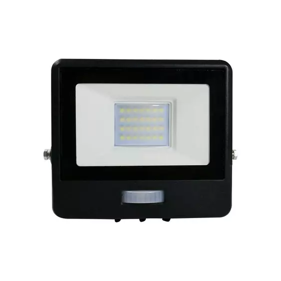 V-TAC okos beépített mozgásérzékelős LED reflektor 10W RGB+CCT, fekete házzal - SKU 3027