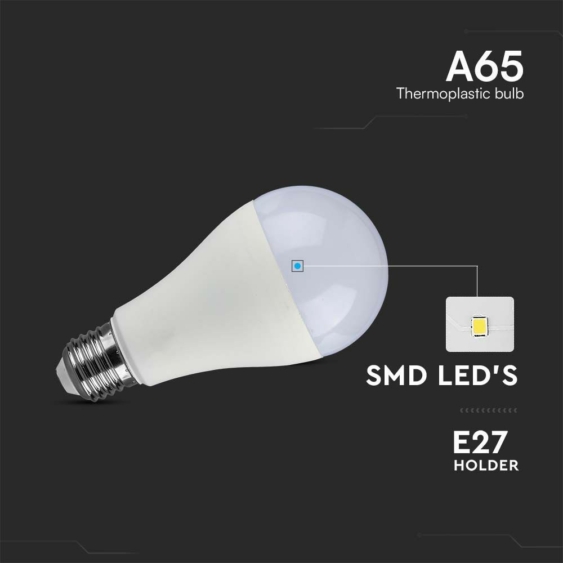 V-TAC PRO 15W E27 A65 természetes fehér LED égő - SKU 23212