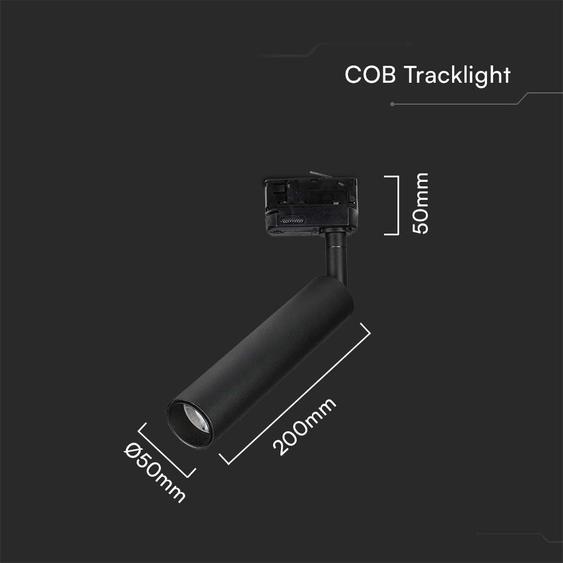 V-TAC PRO COB LED sínes spotlámpa állítható 15W CRI&gt;90 természetes fehér - SKU 21360