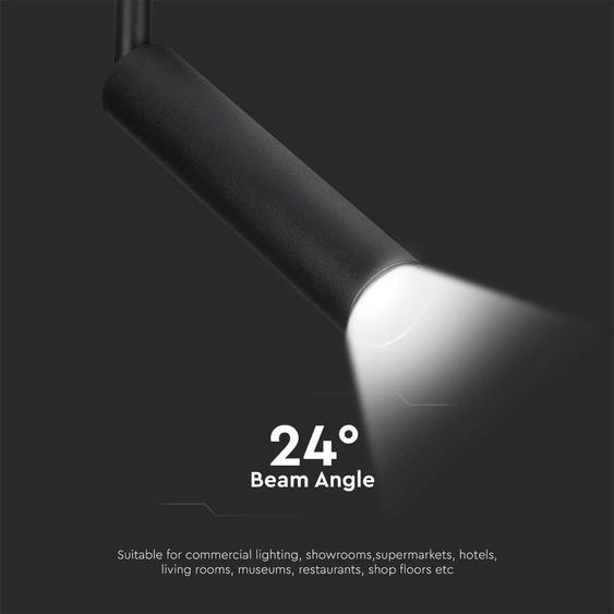 V-TAC PRO COB LED sínes spotlámpa állítható 15W CRI&gt;90 természetes fehér - SKU 21360