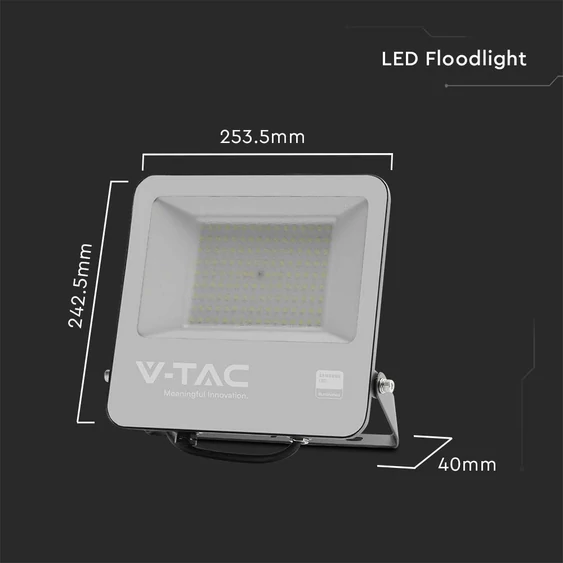 V-TAC PRO D-széria LED reflektor 100W hideg fehér 115 Lm/W, fekete ház - SKU 8847