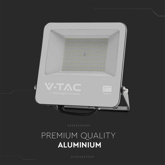 V-TAC PRO D-széria LED reflektor 100W természetes fehér 115 Lm/W, fekete ház - SKU 8846